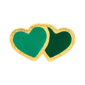 2Hearts earring 1 pcs gold plated - Green/Light Green
