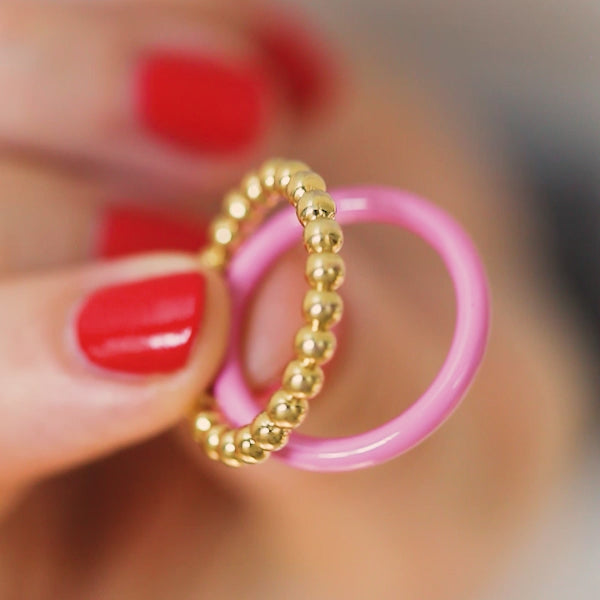 LULU Copenhagen Color Ball Ring Rings Silver - Video preview