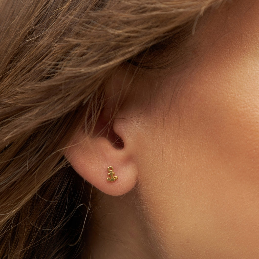 LULU Copenhagen Anchor earring 1 pcs Ear stud, 1 pcs Gold plated