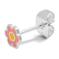 Anemone earring 1 pcs silver plated - Yellow-Pink