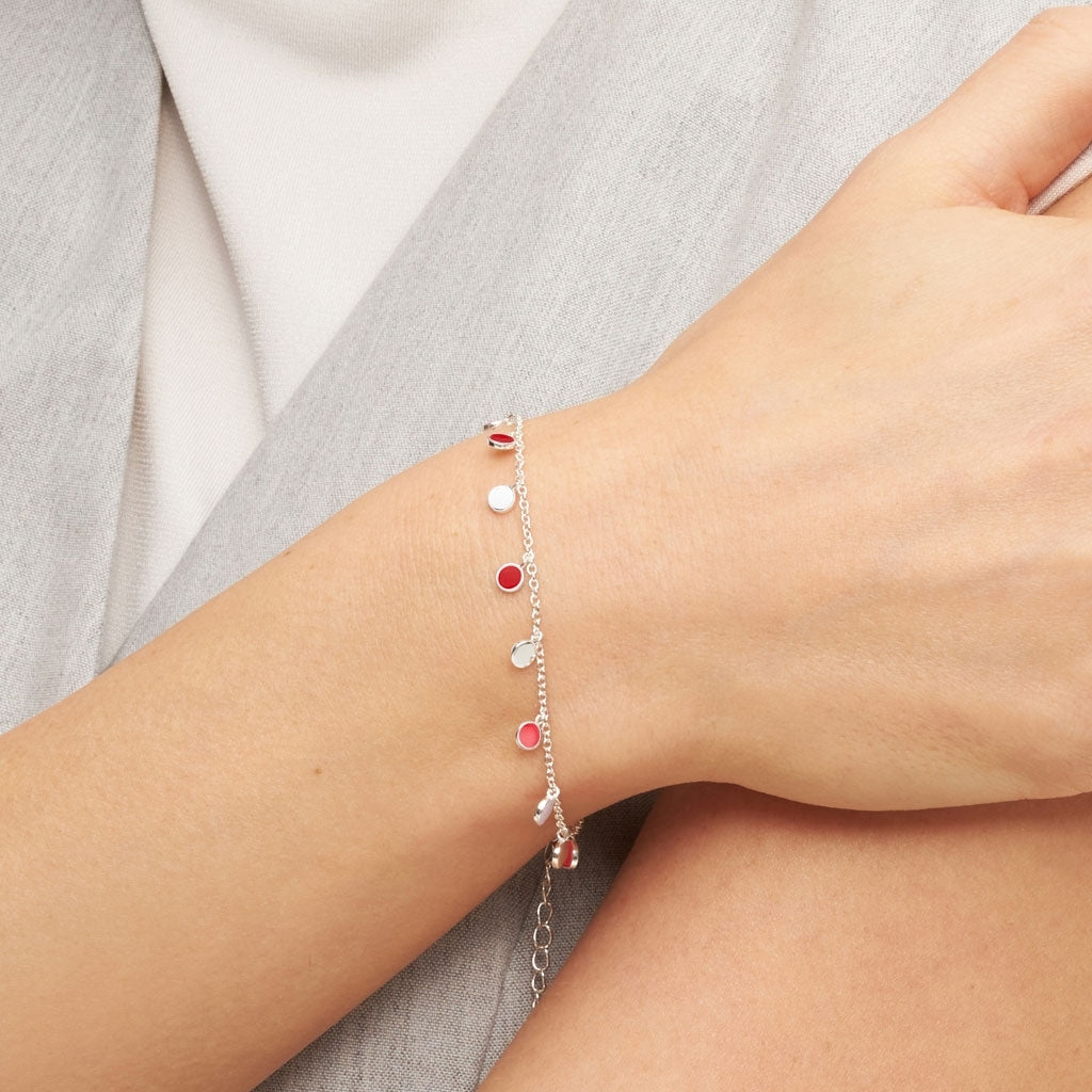 LULU Copenhagen Boho Bracelet silver plated Bracelets Passion Red