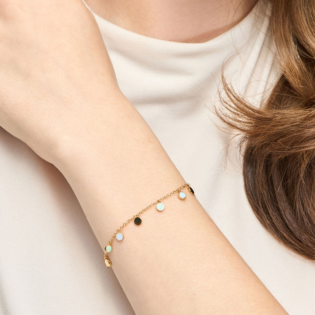 LULU Copenhagen Boho Bracelet gold plated Bracelets Skyride Blue/Seasalt Green