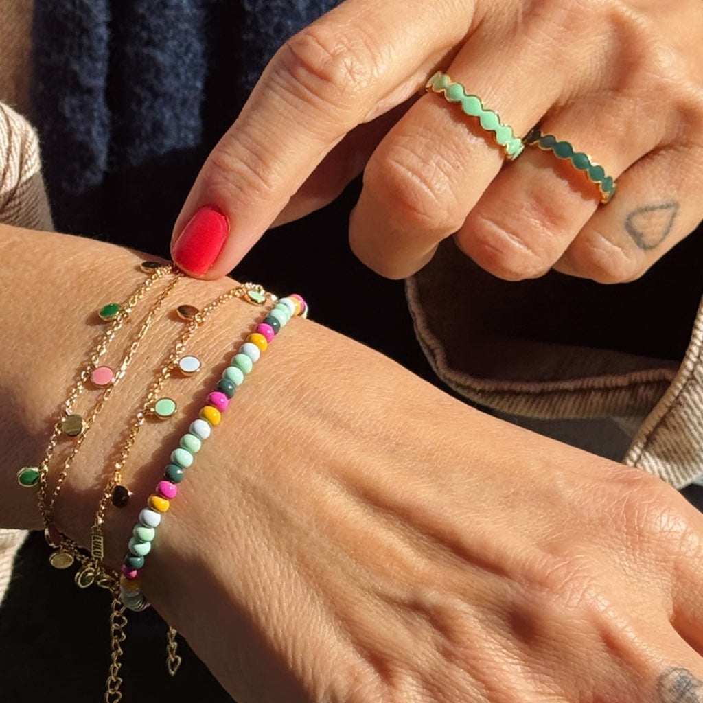 LULU Copenhagen Boho Bracelet gold plated Bracelets Skyride Blue/Seasalt Green