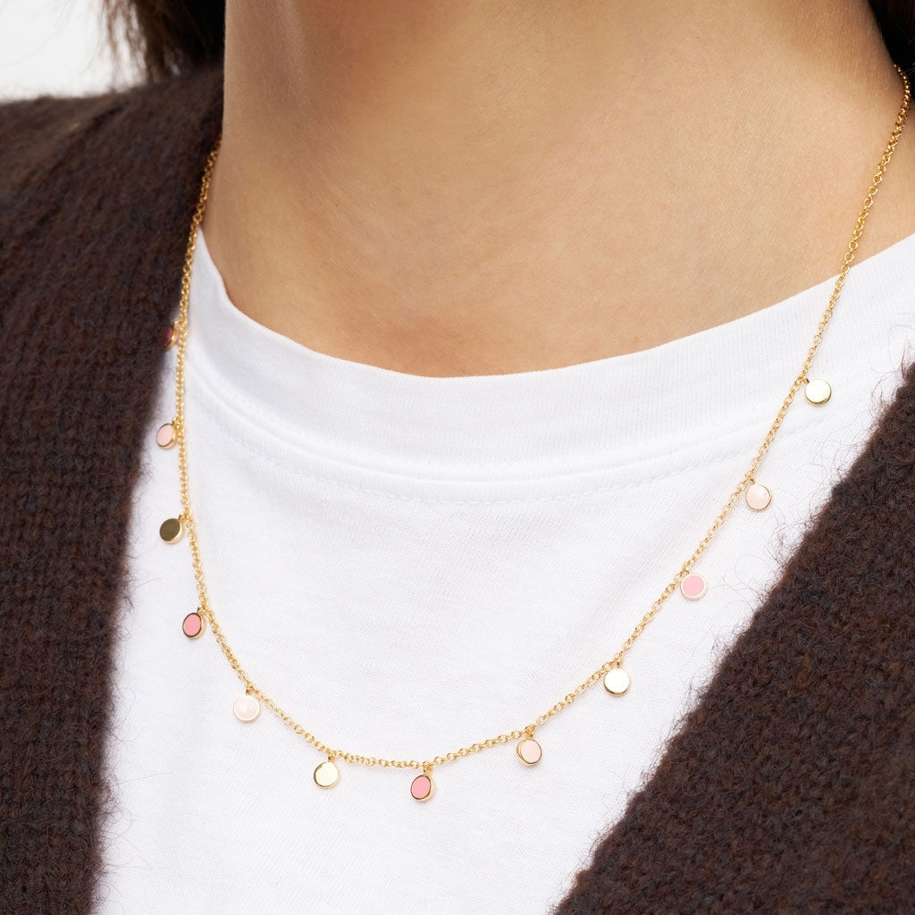 LULU Copenhagen Boho Necklace gold plated Necklaces Light Pink