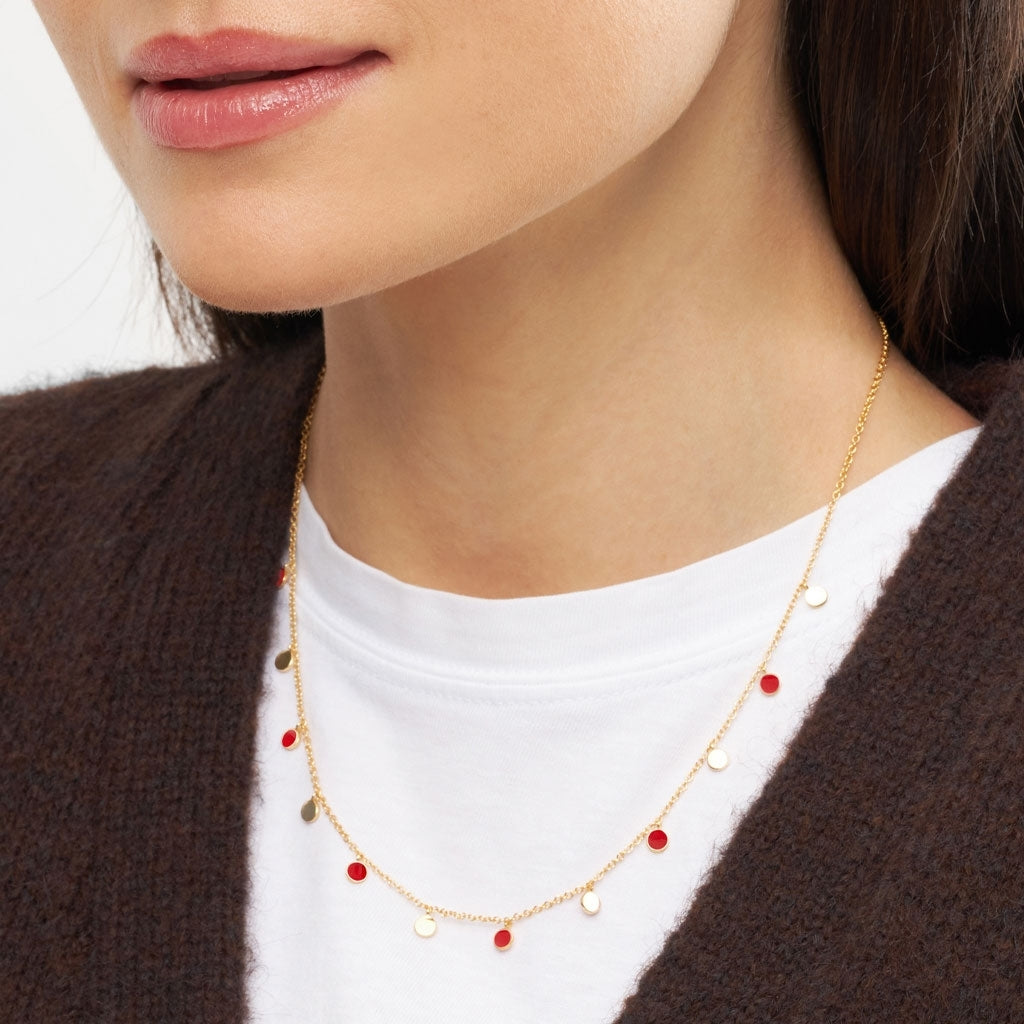 LULU Copenhagen Boho Necklace gold plated Necklaces Passion Red