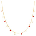 Boho Necklace gold plated - Passion Red
