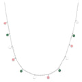 Boho Necklace silver plated - Green