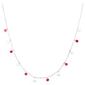 Boho Necklace silver plated - Passion Red