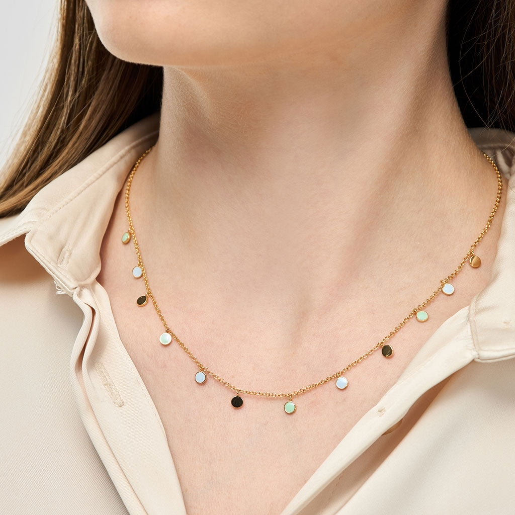 LULU Copenhagen Boho Necklace gold plated Necklaces Skyride Blue/Seasalt Green