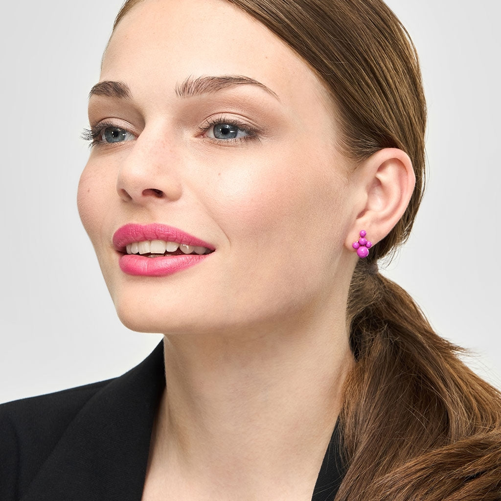 LULU Copenhagen Bouquet Cloud earring 1 pcs Ear stud, 1 pcs Electric Fuchsia Pink