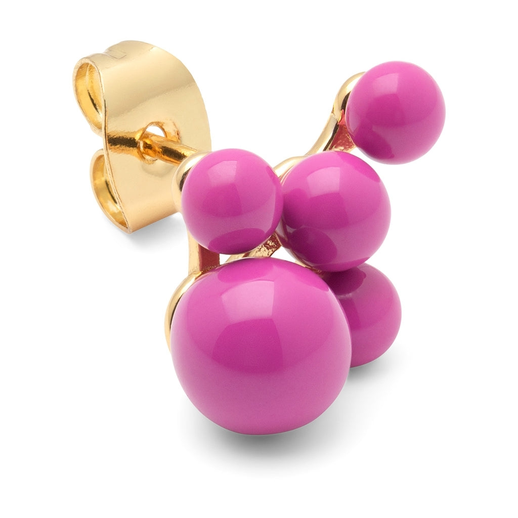 LULU Copenhagen Bouquet Cloud earring 1 pcs Ear stud, 1 pcs Electric Fuchsia Pink