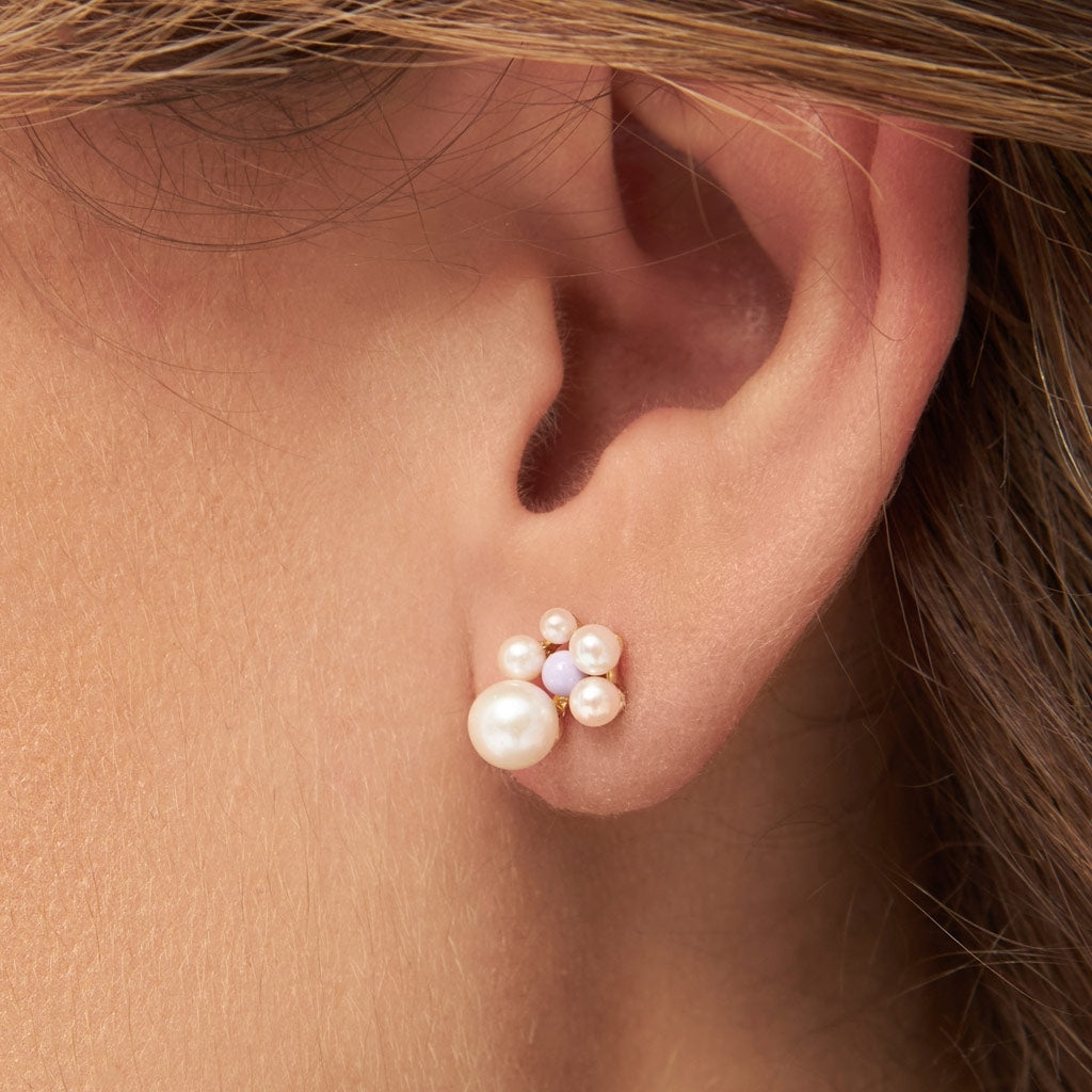 LULU Copenhagen Bouquet Pearls earring 1 pcs Ear stud, 1 pcs Lavender