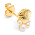 Bouquet Shell & Pearls earring 1 pcs - Gold plated