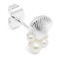 Bouquet Shell & Pearls earring 1 pcs - Silver Plated