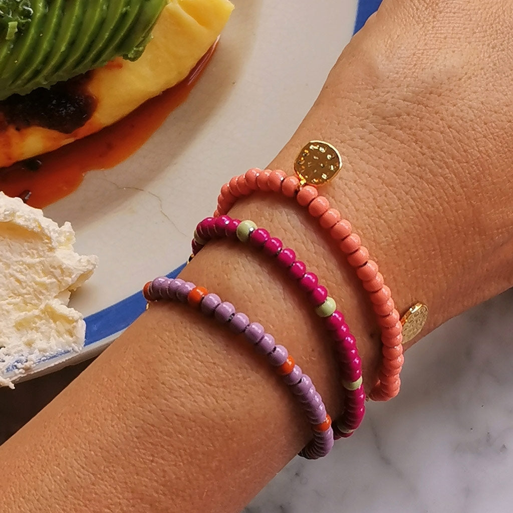 LULU Copenhagen Color Ball Bracelet Charms gold plated Bracelets Burnt Coral