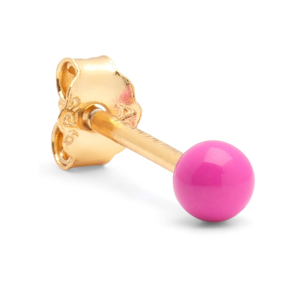 LULU Copenhagen Color Ball earring 1 pcs Ear stud, 1 pcs Electric Fuchsia Pink