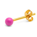 Color Ball earring 1 pcs - Electric Fuchsia Pink