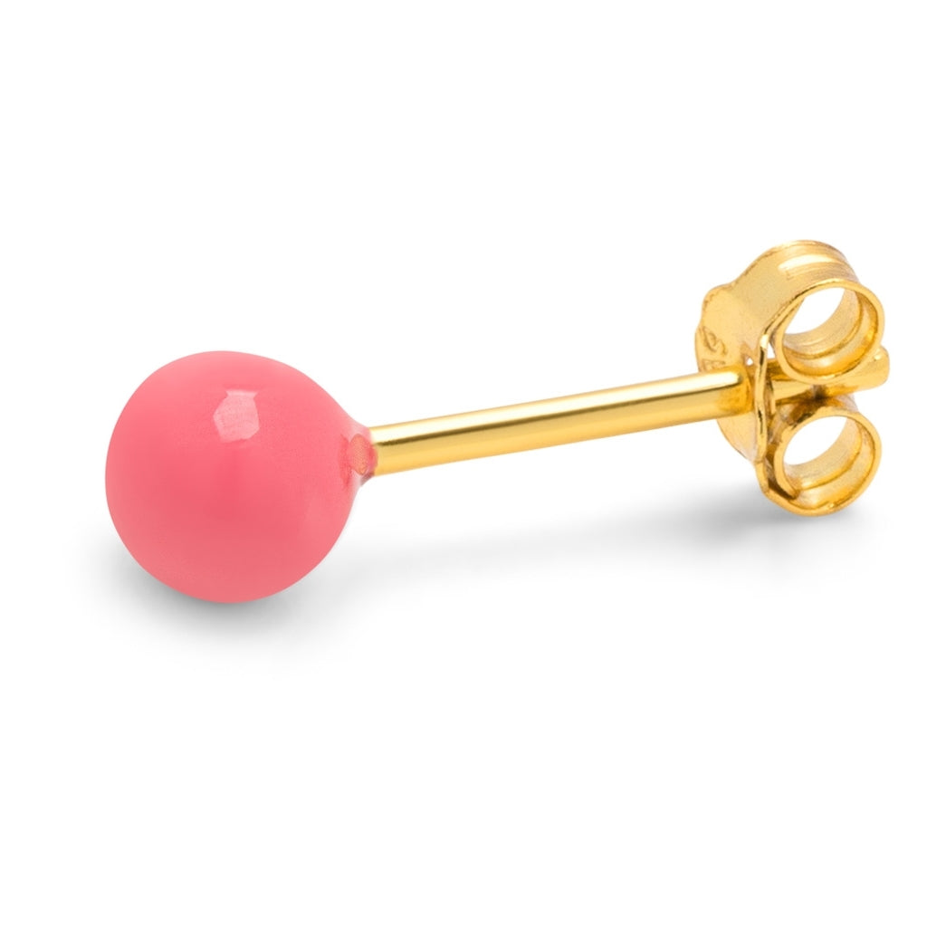LULU Copenhagen Color Ball Medium earring 1 pcs Ear stud, 1 pcs Pink Coral