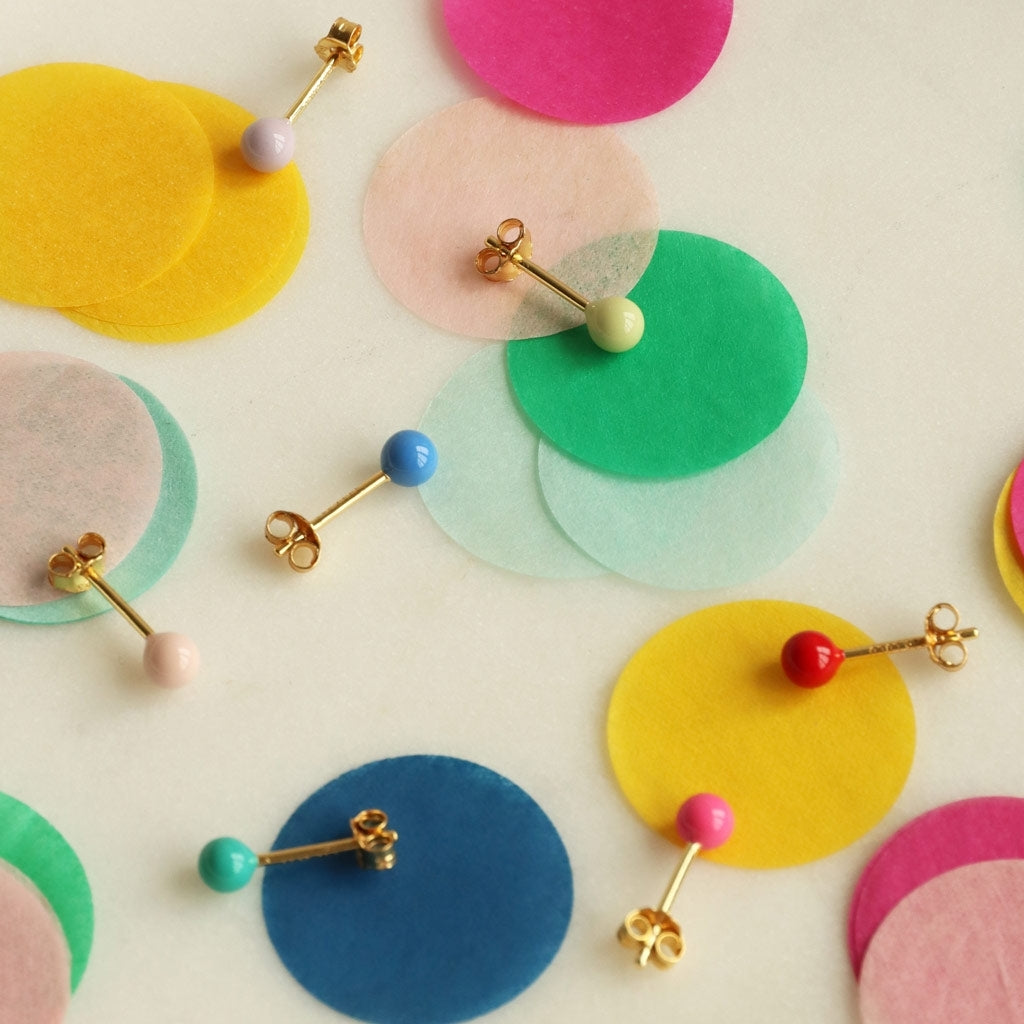 LULU Copenhagen Color Ball Medium earring 1 pcs Ear stud, 1 pcs Purple