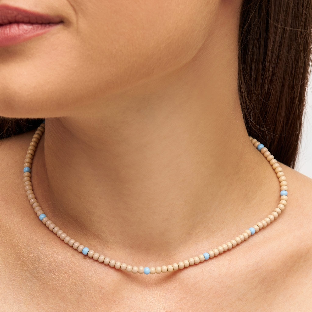 LULU Copenhagen Color Ball Necklace Necklaces Buttercream/Light Blue