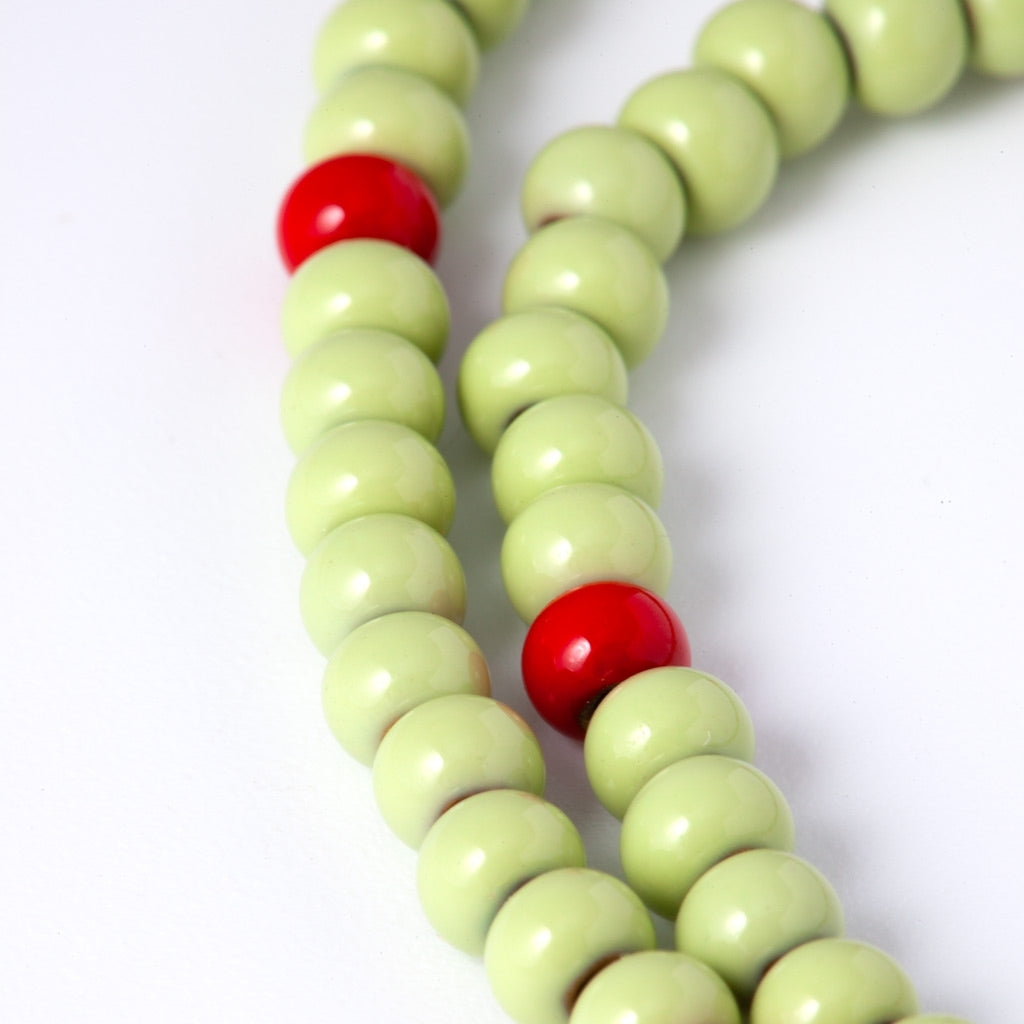 LULU Copenhagen Color Ball Necklace Necklaces Silk Light Green/Passion Red