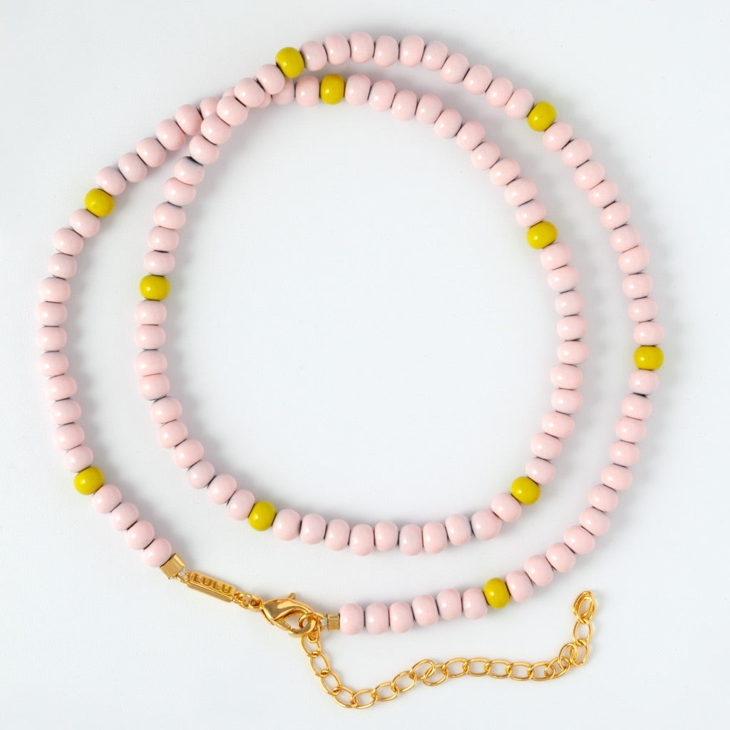 LULU Copenhagen Color Ball Necklace Necklaces Silke Light Pink/ Lime