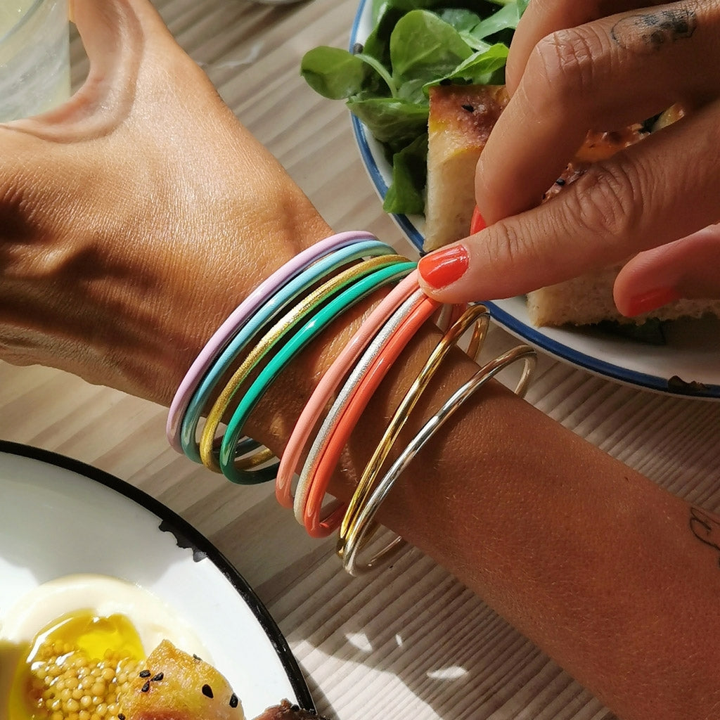 LULU Copenhagen Color Bangle Bracelets Gold plated