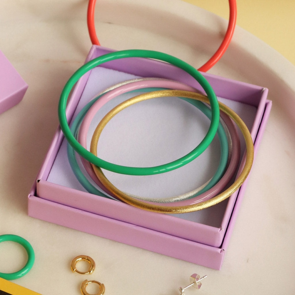 LULU Copenhagen Color Bangle Bracelets Gold plated