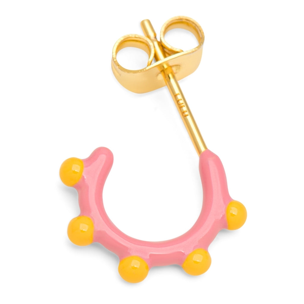 LULU Copenhagen Color Hoop Dot 1 pcs Hoops Rose - Sunflower