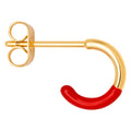 Color Hoop Half Dip 1 pcs gold plated - Passion Red