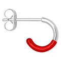 Color Hoop Half Dip 1 pcs silver plated - Passion Red