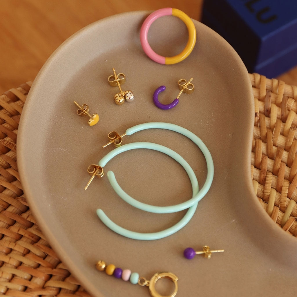 LULU Copenhagen Color Hoops Large Pair Hoops Mint