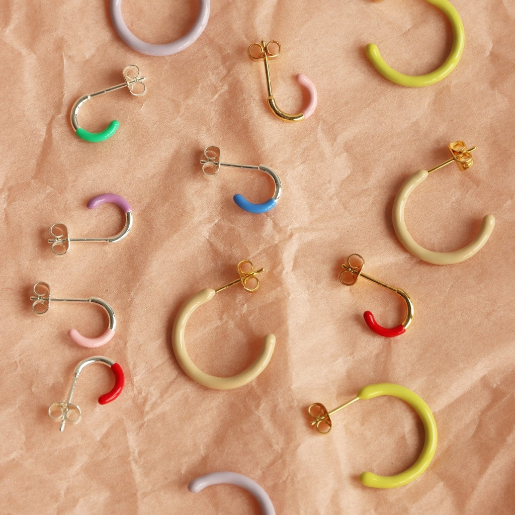 LULU Copenhagen Color Hoops Medium pair Hoops Lime
