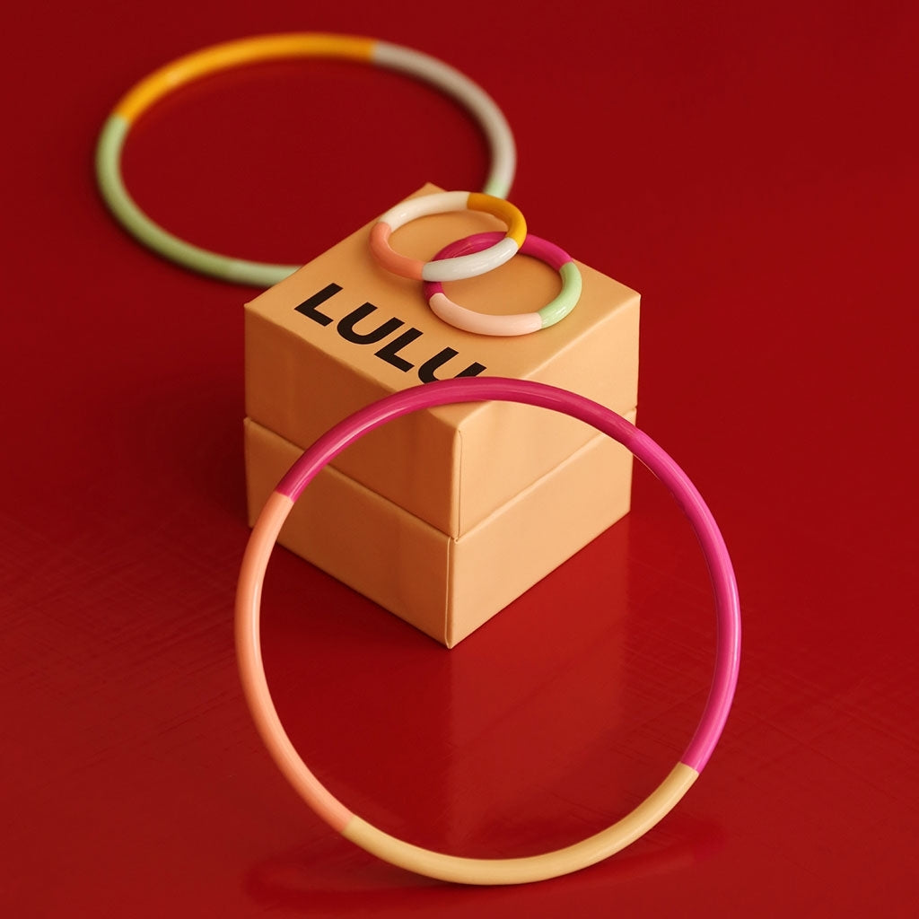 LULU Copenhagen Color Ring Quatro Rings Pink Sunset