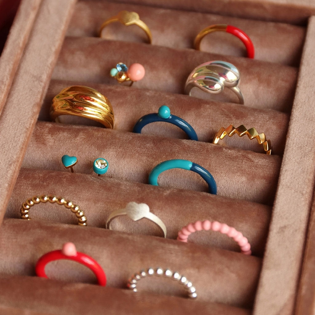LULU Copenhagen Color Ring Top Rings Retro Dark Blue/Retro Blue