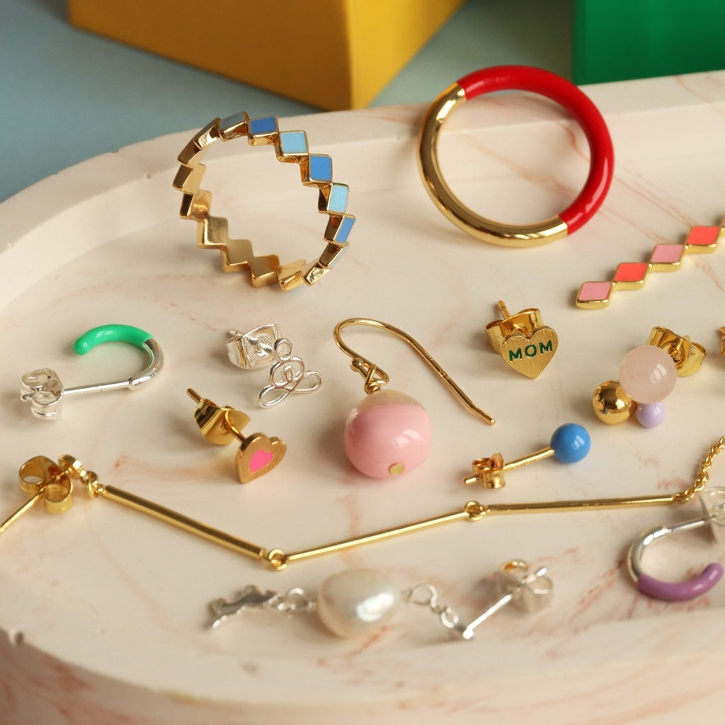 LULU Copenhagen Confetti Ring gold plated Rings Blue