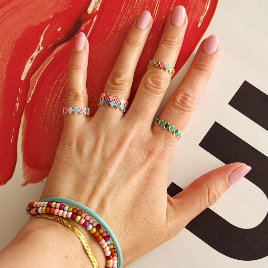 LULU Copenhagen Confetti Ring gold plated Rings Gloaming