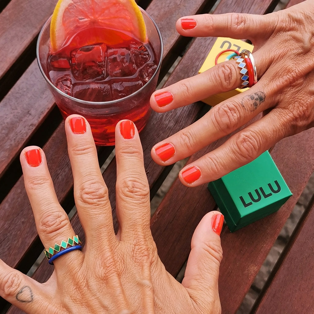 LULU Copenhagen Confetti Ring gold plated Rings Green