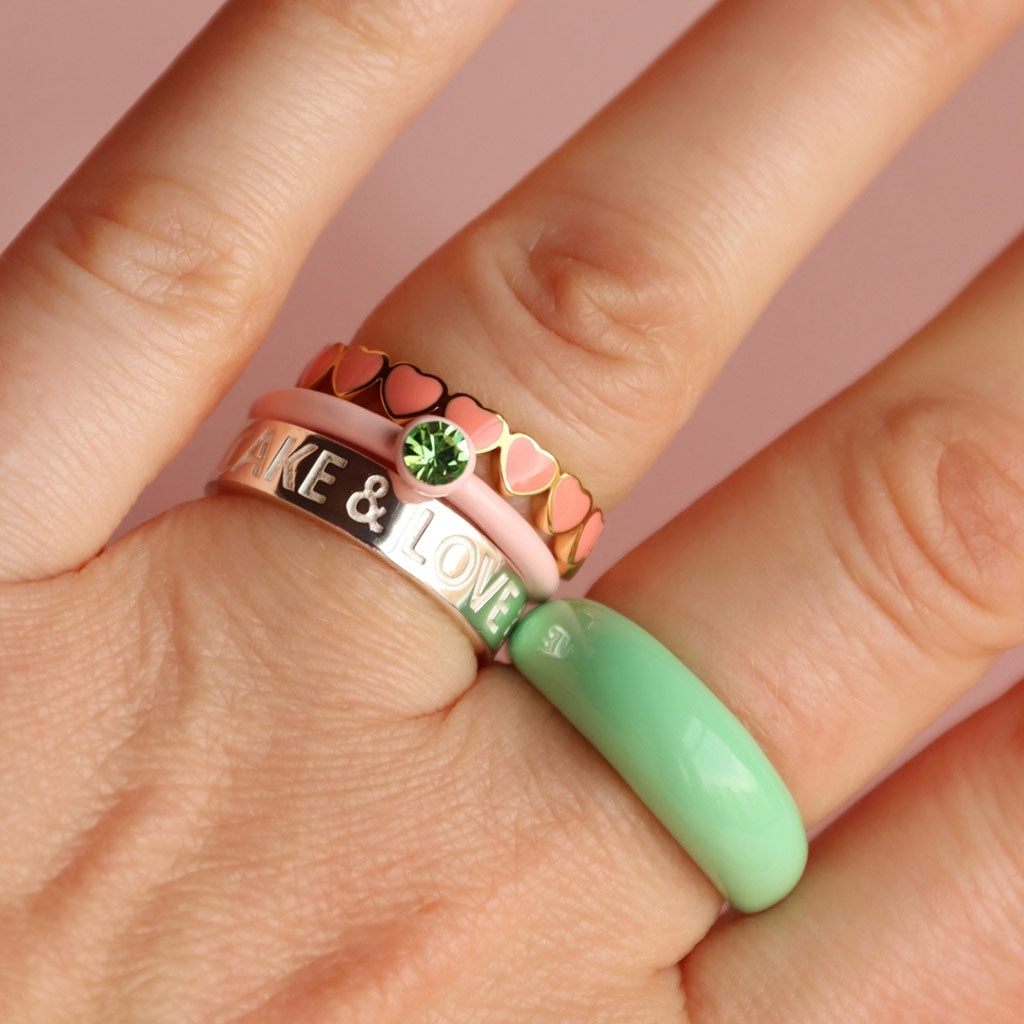 LULU Copenhagen Connected Hearts Ring Rings Burnt Coral