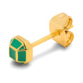 Diamond Small earring 1 pcs gold plated - Light Green