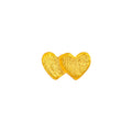 Domino Hearts 2 earring 1 pcs - Gold plated