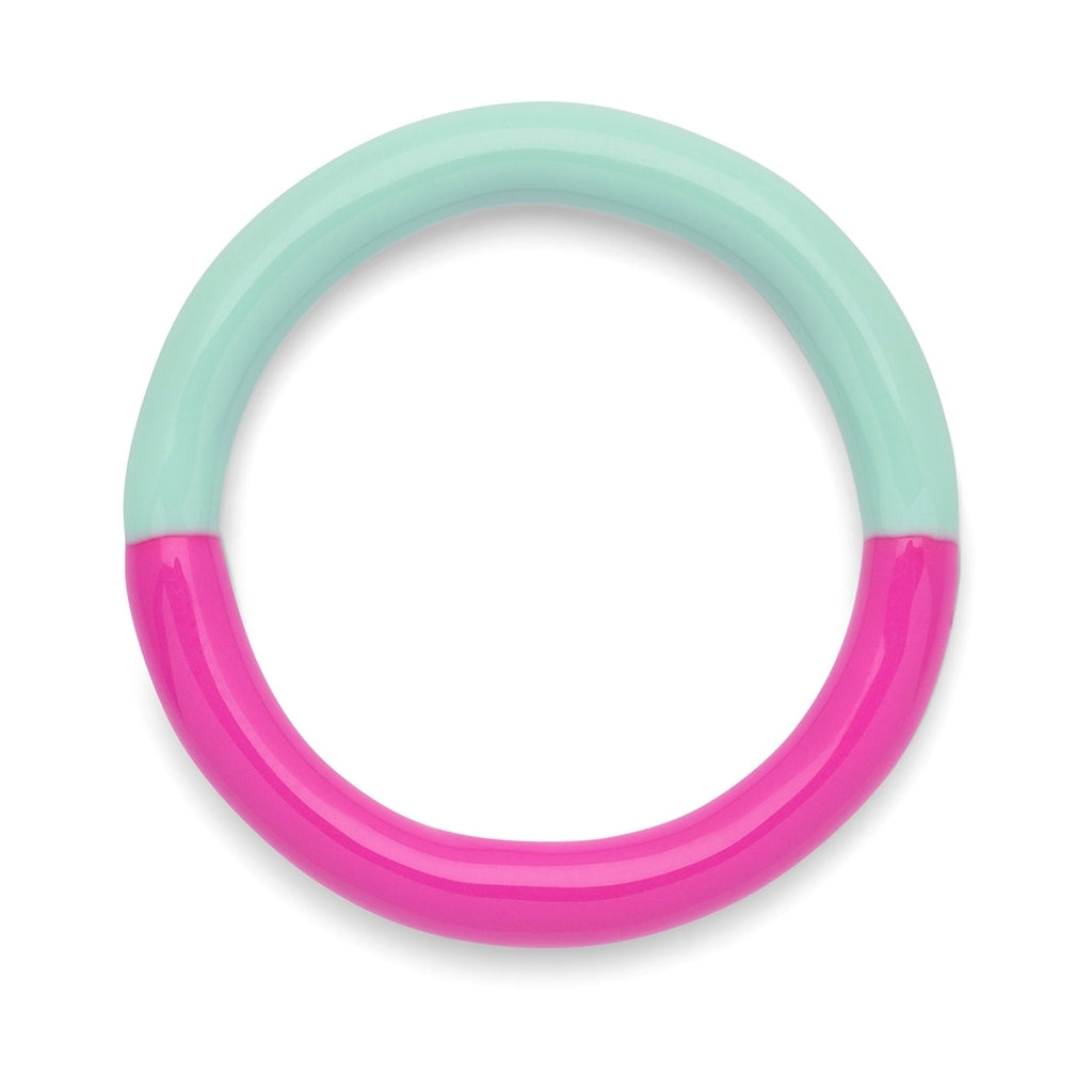 LULU Copenhagen Double Color Ring Rings Electric Fuchsia Pink/Mint