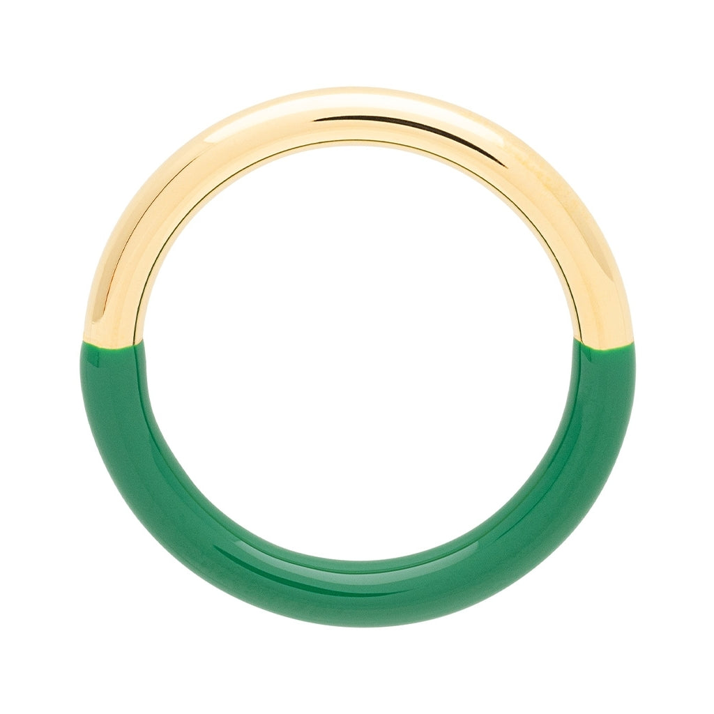LULU Copenhagen Double Color Ring gold plated Rings Gold/Green