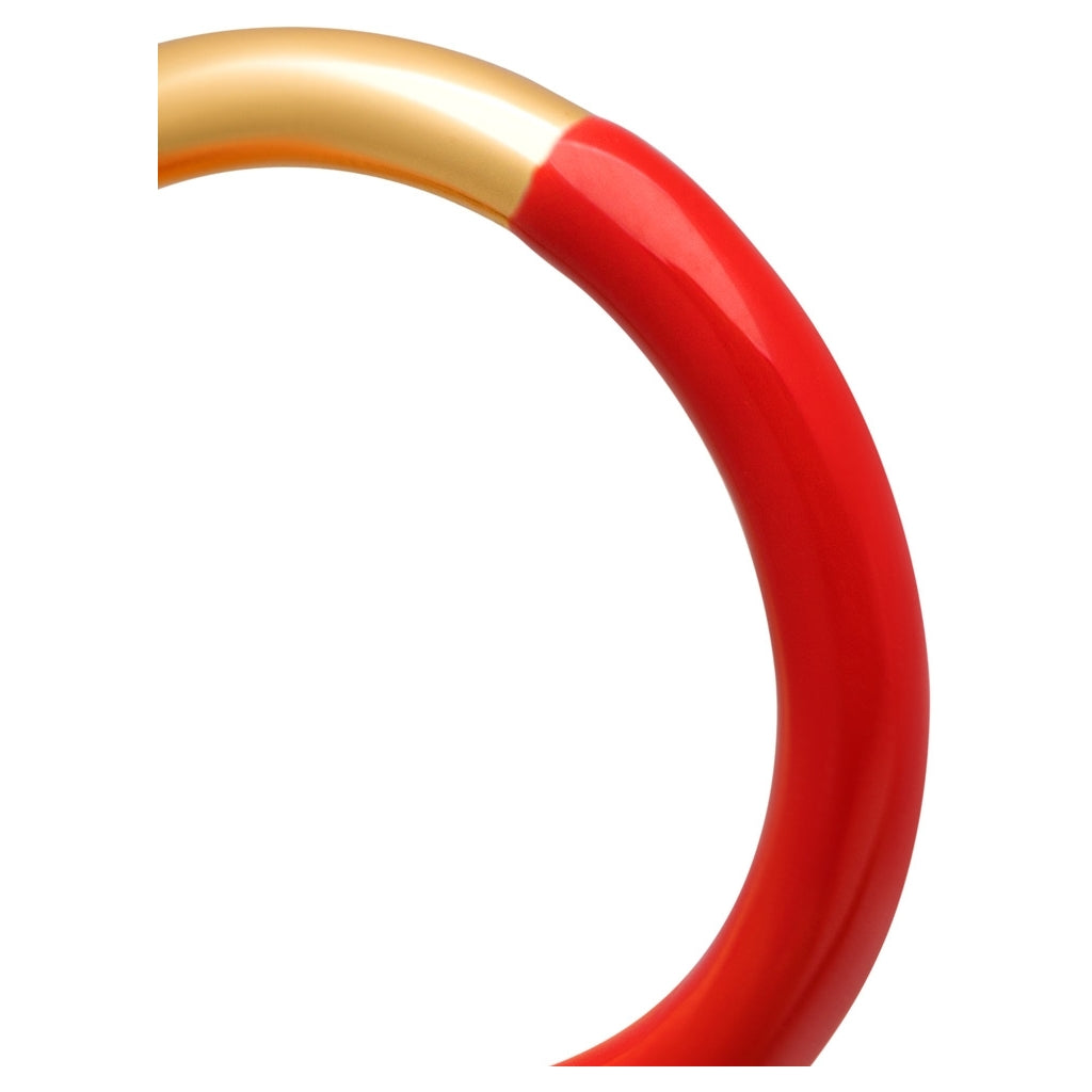 LULU Copenhagen Double Color Ring gold plated Rings Gold/Passion Red