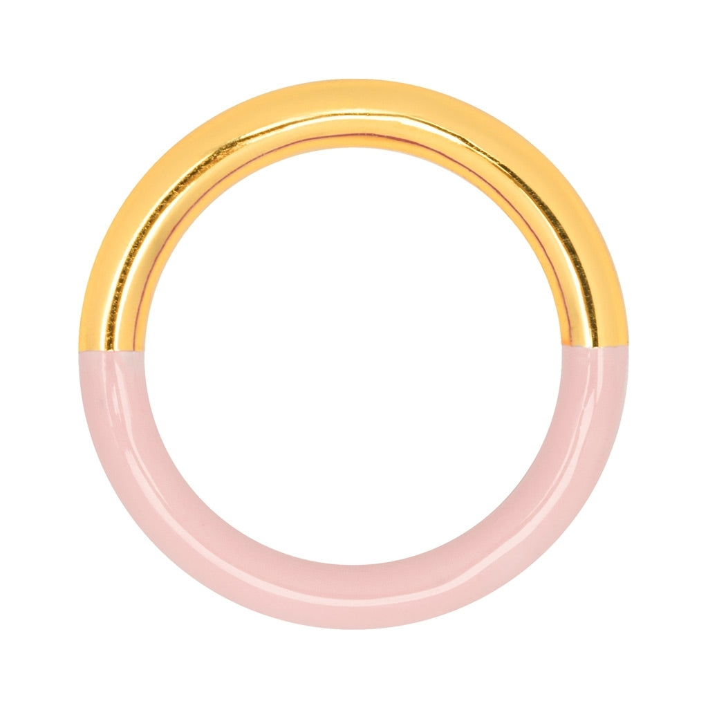 LULU Copenhagen Double Color Ring gold plated Rings Gold/Silk Light Pink