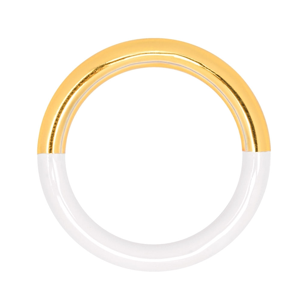 LULU Copenhagen Double Color Ring gold plated Rings Gold/White