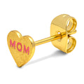 Heart Mom earring 1 pcs gold plated - Pink
