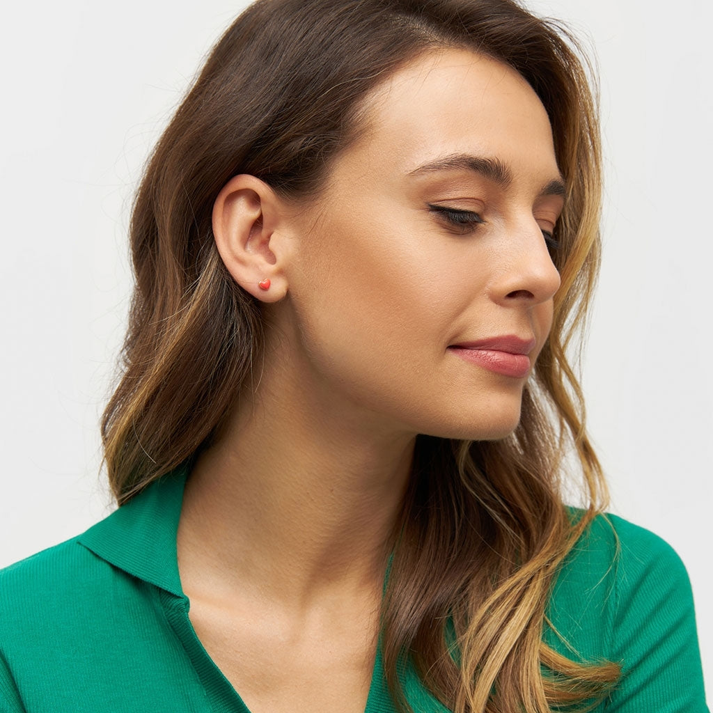 LULU Copenhagen Love U earring 1 pcs Ear stud, 1 pcs Red