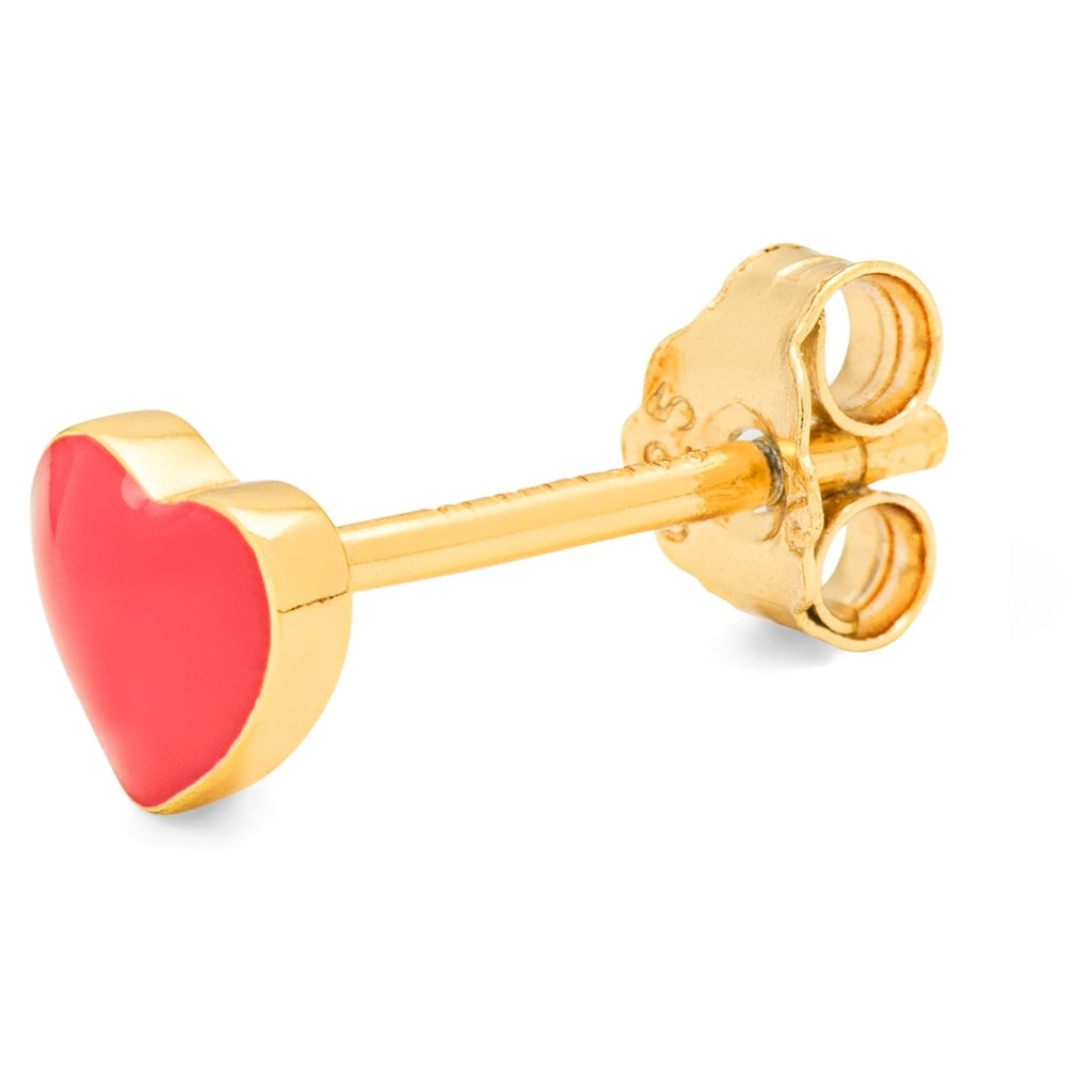 LULU Copenhagen Love U earring 1 pcs Ear stud, 1 pcs Hot Coral