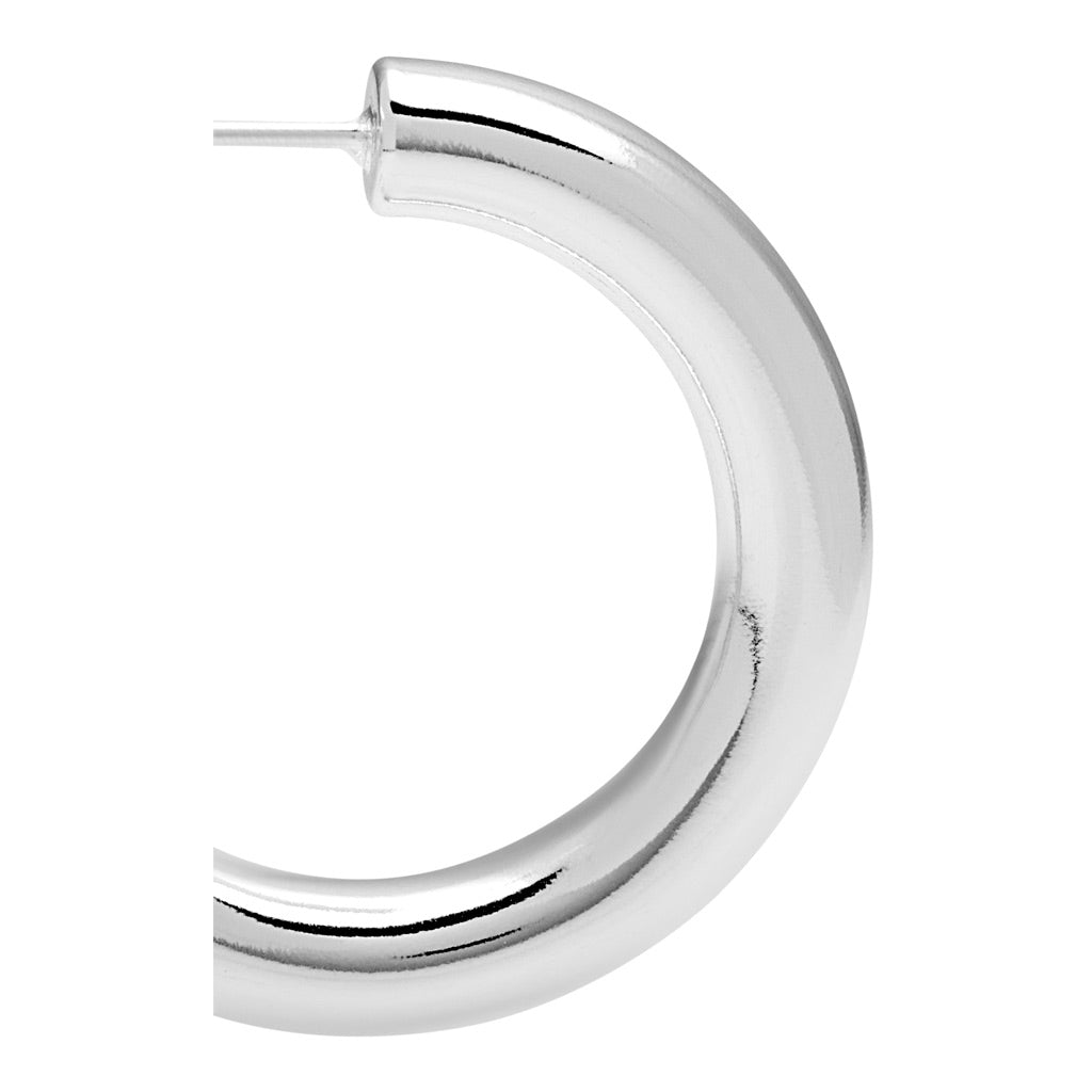 LULU Copenhagen Non Hoops Chunky Medium pair Hoops Silver Plated